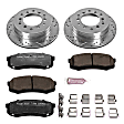 K2405-36 Rear Brake Disc and Pad Kit, Silver zinc-plated, Cross-drilled and Slotted, 6 Lugs, 312 mm, Carbon Fiber Ceramic, Z36 Extreme Truck And Tow