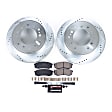 K2405 Rear Brake Disc and Pad Kit, Silver zinc-plated, Cross-drilled and Slotted, 6 Lugs, 312 mm, Carbon Fiber Ceramic, Z23 Evolution Sport Series