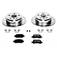 K2417 Rear Brake Disc and Pad Kit, Silver zinc-plated, Cross-drilled and Slotted, 5 Lugs, 269 mm, Carbon Fiber Ceramic, Z23 Evolution Sport Series