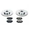 2002 Toyota RAV4 - Front Brake Disc and Pad Kit, Cross-drilled and Slotted, 5 Lugs, 275 mm, Carbon Fiber Ceramic, 2.0L 4Cyl, Z23 Evolution Sport Series