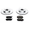 K241 Front Brake Disc and Pad Kit, Silver zinc-plated, Cross-drilled and Slotted, 5 Lugs, 296 mm, Carbon Fiber Ceramic, Z23 Evolution Sport Series