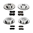 4-Wheel Set Power Stop&reg; K2422 Front and Rear Z23 Daily Carbon-Fiber Ceramic Brake Pad and Drilled & Slotted Rotor Kit