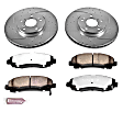 K2429-36 Front Brake Disc and Pad Kit, Cross-drilled and Slotted 5 Lugs 319.8 mm Carbon Fiber Ceramic Z36 Extreme Truck And Tow