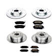 4-Wheel Set Power Stop&reg; K242 Front and Rear Z23 Daily Carbon-Fiber Ceramic Brake Pad and Drilled & Slotted Rotor Kit