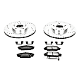 K2439 Front Brake Disc and Pad Kit, Cross-drilled and Slotted 5 Lugs 300 mm Carbon Fiber Ceramic Z23 Evolution Sport Series