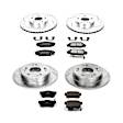 2010 Honda Civic - Front and Rear Brake Disc and Pad Kit, Silver zinc-plated, Cross-drilled and Slotted, 5 Lugs, 259 mm, Carbon Fiber Ceramic, 2.0L 4Cyl, Z23 Evolution Sport Series