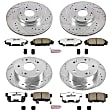 4-Wheel Set Power Stop&reg; K2441-26 Front and Rear Z26 Muscle Carbon-Fiber Ceramic Brake Pad and Drilled & Slotted Rotor Kit