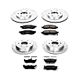 K2443 Front and Rear Brake Disc and Pad Kit, Cross-drilled and Slotted 6 Lugs 319.8 mm and 319.6 mm Carbon Fiber Ceramic Z23 Evolution Sport Series