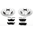 K2445 Rear Brake Disc and Pad Kit, Cross-drilled and Slotted 6 Lugs 319.6 mm Carbon Fiber Ceramic Z23 Evolution Sport Series