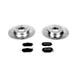 K2451 Rear Brake Disc and Pad Kit, Silver zinc-plated, Cross-drilled and Slotted, 5 Lugs, 280 mm, Carbon Fiber Ceramic, Z23 Evolution Sport Series