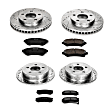 4-Wheel Set Power Stop&reg; K2554 Front and Rear Z23 Daily Carbon-Fiber Ceramic Brake Pad and Drilled & Slotted Rotor Kit