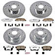4-Wheel Set Power Stop&reg; K2557-26 Front and Rear Z26 Muscle Carbon-Fiber Ceramic Brake Pad and Drilled & Slotted Rotor Kit