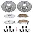 2011 Honda Civic - Front Brake Disc and Pad Kit, Silver zinc-plated, Cross-drilled and Slotted, 5 Lugs, 282 mm, Carbon Fiber Ceramic, 1.8L 4Cyl, Z26 Street Warrior Carbon-Fiber Ceramic Series
