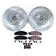 2020 Chrysler 300 - Front Brake Disc and Pad Kit, Silver zinc-plated, Cross-drilled and Slotted, 5 Lugs, 344.9 mm, Carbon Fiber Ceramic, 2 Piston Front Caliper, 5.7L 8Cyl, Z23 Evolution Sport Series