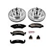 K2578 Front Brake Disc and Pad Kit, Silver zinc-plated, Cross-drilled and Slotted, 5 Lugs, 298 mm, Carbon Fiber Ceramic, Z23 Evolution Sport Series