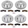 4-Wheel Set Power Stop&reg; K2597-26 Front and Rear Z26 Muscle Carbon-Fiber Ceramic Brake Pad and Drilled & Slotted Rotor Kit