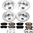 4-Wheel Set Power Stop&reg; K2703 Front and Rear Z23 Daily Carbon-Fiber Ceramic Brake Pad and Drilled & Slotted Rotor Kit