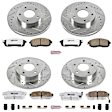 4-Wheel Set Power Stop&reg; K2704-26 Front and Rear Z26 Muscle Carbon-Fiber Ceramic Brake Pad and Drilled & Slotted Rotor Kit