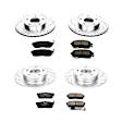 4-Wheel Set Power Stop&reg; K2704 Front and Rear Z23 Daily Carbon-Fiber Ceramic Brake Pad and Drilled & Slotted Rotor Kit
