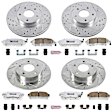 4-Wheel Set Power Stop&reg; K2706-26 Front and Rear Z26 Muscle Carbon-Fiber Ceramic Brake Pad and Drilled & Slotted Rotor Kit