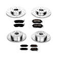 4-Wheel Set Power Stop&reg; K2710 Front and Rear Z23 Daily Carbon-Fiber Ceramic Brake Pad and Drilled & Slotted Rotor Kit
