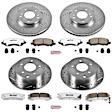 4-Wheel Set Power Stop&reg; K2711-26 Front and Rear Z26 Muscle Carbon-Fiber Ceramic Brake Pad and Drilled & Slotted Rotor Kit