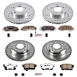 4-Wheel Set Power Stop&reg; K2717-26 Front and Rear Z26 Muscle Carbon-Fiber Ceramic Brake Pad and Drilled & Slotted Rotor Kit