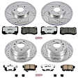 4-Wheel Set Power Stop&reg; K2718-26 Front and Rear Z26 Muscle Carbon-Fiber Ceramic Brake Pad and Drilled & Slotted Rotor Kit