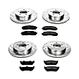 2002 Ford Explorer - Front and Rear Brake Disc and Pad Kit, Silver zinc-plated, Cross-drilled and Slotted, 5 Lugs, 301 mm, Carbon Fiber Ceramic, 4.6L 8Cyl, Z23 Evolution Sport Series