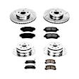 4-Wheel Set Power Stop&reg; K2726 Front and Rear Z23 Daily Carbon-Fiber Ceramic Brake Pad and Drilled & Slotted Rotor Kit
