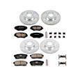 4-Wheel Set Power Stop&reg; K2727 Front and Rear Z23 Daily Carbon-Fiber Ceramic Brake Pad and Drilled & Slotted Rotor Kit