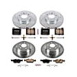 1994 Volvo 850 - Front and Rear Brake Disc and Pad Kit, Silver zinc-plated, Cross-drilled and Slotted, 5 Lugs, 280 mm, Carbon Fiber Ceramic, 2.4L 5Cyl, Z23 Evolution Sport Series