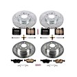1994 Volvo 850 - Front and Rear Brake Disc and Pad Kit, Cross-drilled and Slotted, 5 Lugs, 280 mm, Carbon Fiber Ceramic, Z23 Evolution Sport Series