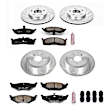 4-Wheel Set Power Stop&reg; K2734 Front and Rear Z23 Daily Carbon-Fiber Ceramic Brake Pad and Drilled & Slotted Rotor Kit