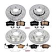 4-Wheel Set Power Stop&reg; K2741 Front and Rear Z23 Daily Carbon-Fiber Ceramic Brake Pad and Drilled & Slotted Rotor Kit