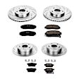 2009 Acura TSX - Front and Rear Brake Disc and Pad Kit, Silver zinc-plated, Cross-drilled and Slotted, 5 Lugs, 281.6 mm, Carbon Fiber Ceramic, 2.4L 4Cyl, Z23 Evolution Sport Series