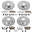 4-Wheel Set Power Stop&reg; K2743-26 Front and Rear Z26 Muscle Carbon-Fiber Ceramic Brake Pad and Drilled & Slotted Rotor Kit