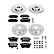 4-Wheel Set Power Stop&reg; K2743 Front and Rear Z23 Daily Carbon-Fiber Ceramic Brake Pad and Drilled & Slotted Rotor Kit