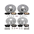 4-Wheel Set Power Stop&reg; K2745 Front and Rear Z23 Daily Carbon-Fiber Ceramic Brake Pad and Drilled & Slotted Rotor Kit