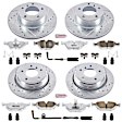 4-Wheel Set Power Stop&reg; K2746-26 Front and Rear Z26 Muscle Carbon-Fiber Ceramic Brake Pad and Drilled & Slotted Rotor Kit