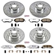 4-Wheel Set Power Stop&reg; K2748-26 Front and Rear Z26 Muscle Carbon-Fiber Ceramic Brake Pad and Drilled & Slotted Rotor Kit