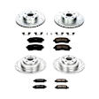 4-Wheel Set Power Stop&reg; K2749 Front and Rear Z23 Daily Carbon-Fiber Ceramic Brake Pad and Drilled & Slotted Rotor Kit