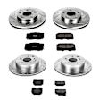 4-Wheel Set Power Stop&reg; K2754 Front and Rear Z23 Daily Carbon-Fiber Ceramic Brake Pad and Drilled & Slotted Rotor Kit