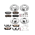 4-Wheel Set Power Stop&reg; K2756-36 Front and Rear Z36 Truck Carbon-Fiber Ceramic Brake Pad and Drilled & Slotted Rotor Kit