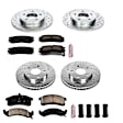 4-Wheel Set Power Stop&reg; K2760 Front and Rear Z23 Daily Carbon-Fiber Ceramic Brake Pad and Drilled & Slotted Rotor Kit