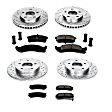 4-Wheel Set Power Stop&reg; K2761 Front and Rear Z23 Daily Carbon-Fiber Ceramic Brake Pad and Drilled & Slotted Rotor Kit