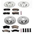 4-Wheel Set Power Stop&reg; K2762 Front and Rear Z23 Daily Carbon-Fiber Ceramic Brake Pad and Drilled & Slotted Rotor Kit