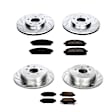 4-Wheel Set Power Stop&reg; K2766 Front and Rear Z23 Daily Carbon-Fiber Ceramic Brake Pad and Drilled & Slotted Rotor Kit