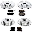 4-Wheel Set Power Stop&reg; K2767 Front and Rear Z23 Daily Carbon-Fiber Ceramic Brake Pad and Drilled & Slotted Rotor Kit