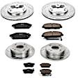4-Wheel Set Power Stop&reg; K2773 Front and Rear Z23 Daily Carbon-Fiber Ceramic Brake Pad and Drilled & Slotted Rotor Kit